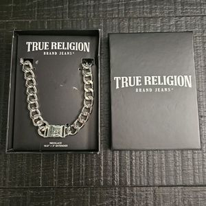 NEW TRUE RELIGION CHAIN NECKLACE 18.5" + 3" EXTENDER